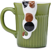 Moka con Faccia di Gatto - Moka con Faccia Curiosa, Moka Ceramica Carina, Regalo Divertente per Donne, Madre, Ragazza, Appassionata - San Valentino, Compleanno - 350 ml