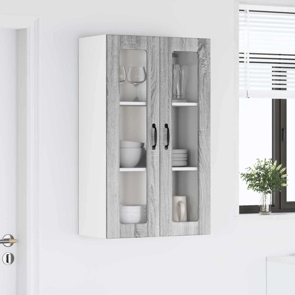 Mobile in vetro da parete LUCCA Grigio Sonoma 60 x 31 x 100 cm