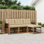 Set di divani da esterno con cuscino 4 pcs Naturale e Beige 3381873