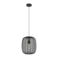 Lampadario A Sospensione Vintage Rinroe Acciaio Nero 1 Luce E27