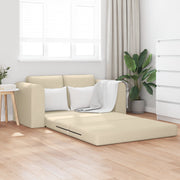 Divano Letto da Terra 2-in-1 Panna 148x71x83 cm Tessuto