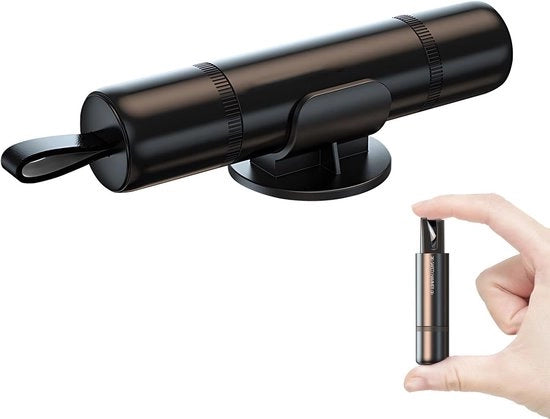 1 pezzo di sicurezza di emergenza per auto - Raambreker portatile - Noodhamer per auto - Sicurezza di emergenza per aereo - Incluso piedistallo (Nero)