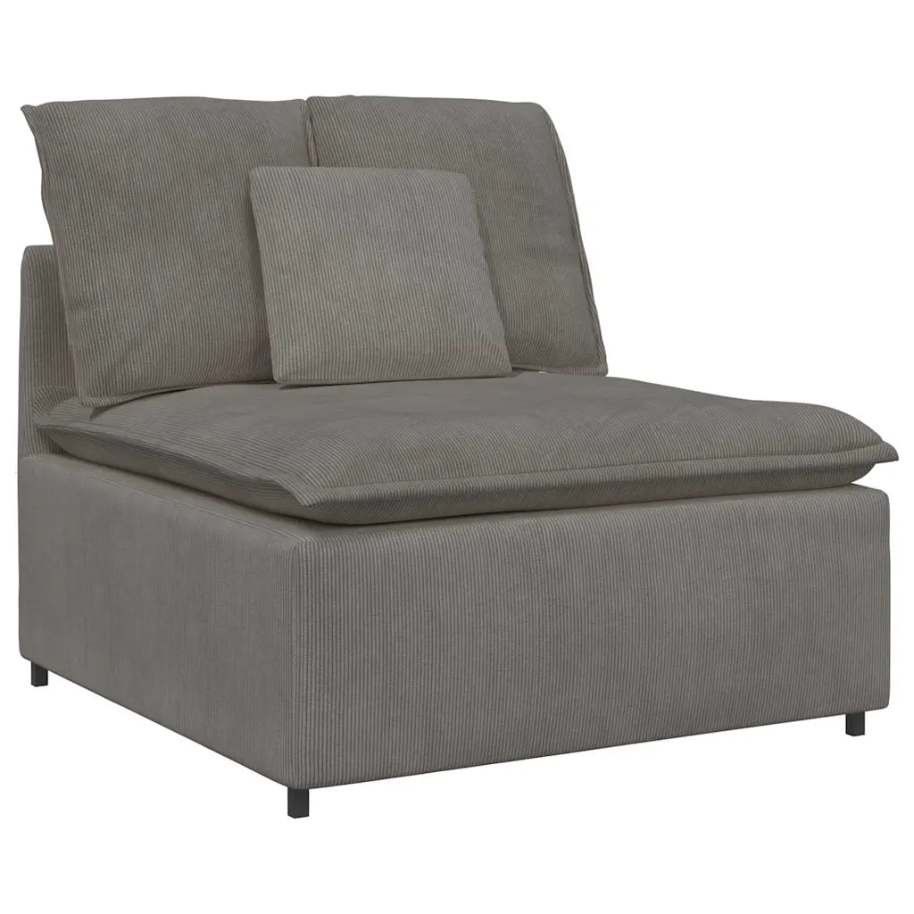 Divano Modulare con Cuscini in Tessuto a Coste Grigio Chiaro 3321167