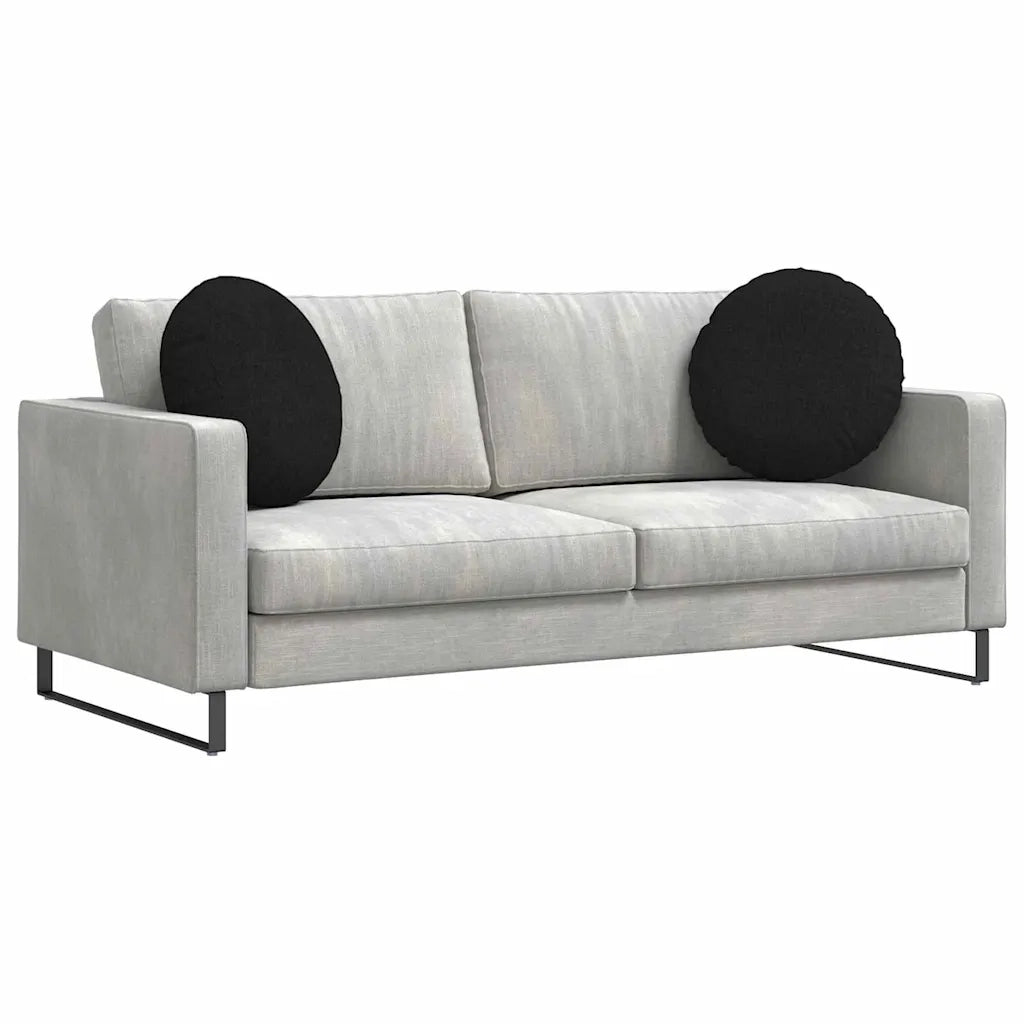 Cuscini per Seduta 2 pcs Nero Ø50 x 19 cm Tessuto