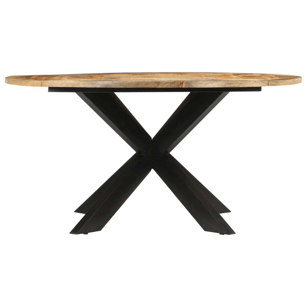Tavolo da Pranzo Ã˜150x76 cm in Legno Grezzo Massello di Mango