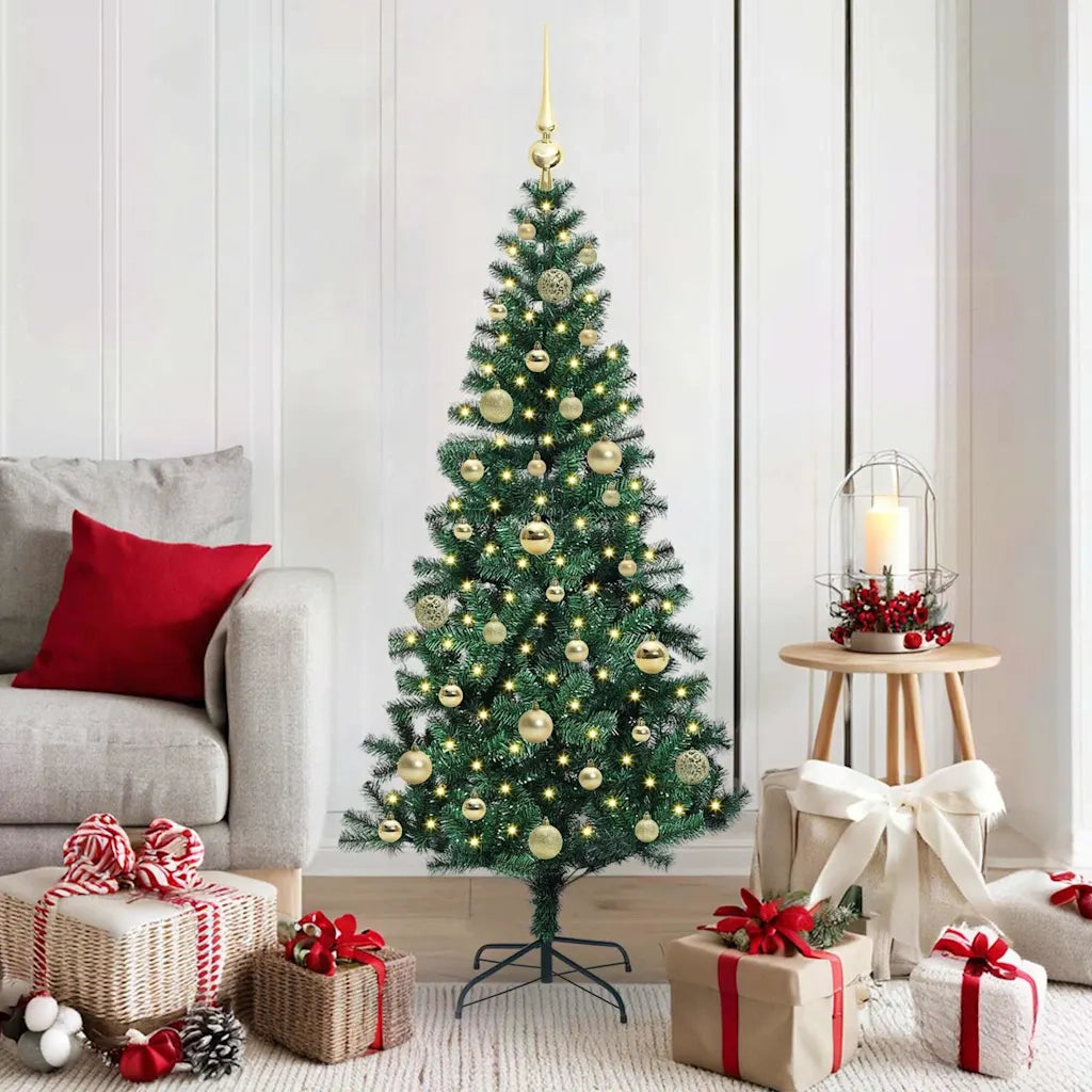 Albero di Natale | Decorazioni natalizie artificiale con luci integrate Verde 150 cm