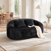 DIVANO SACCO 150x95x63 cm Chenille Nero 2 posti