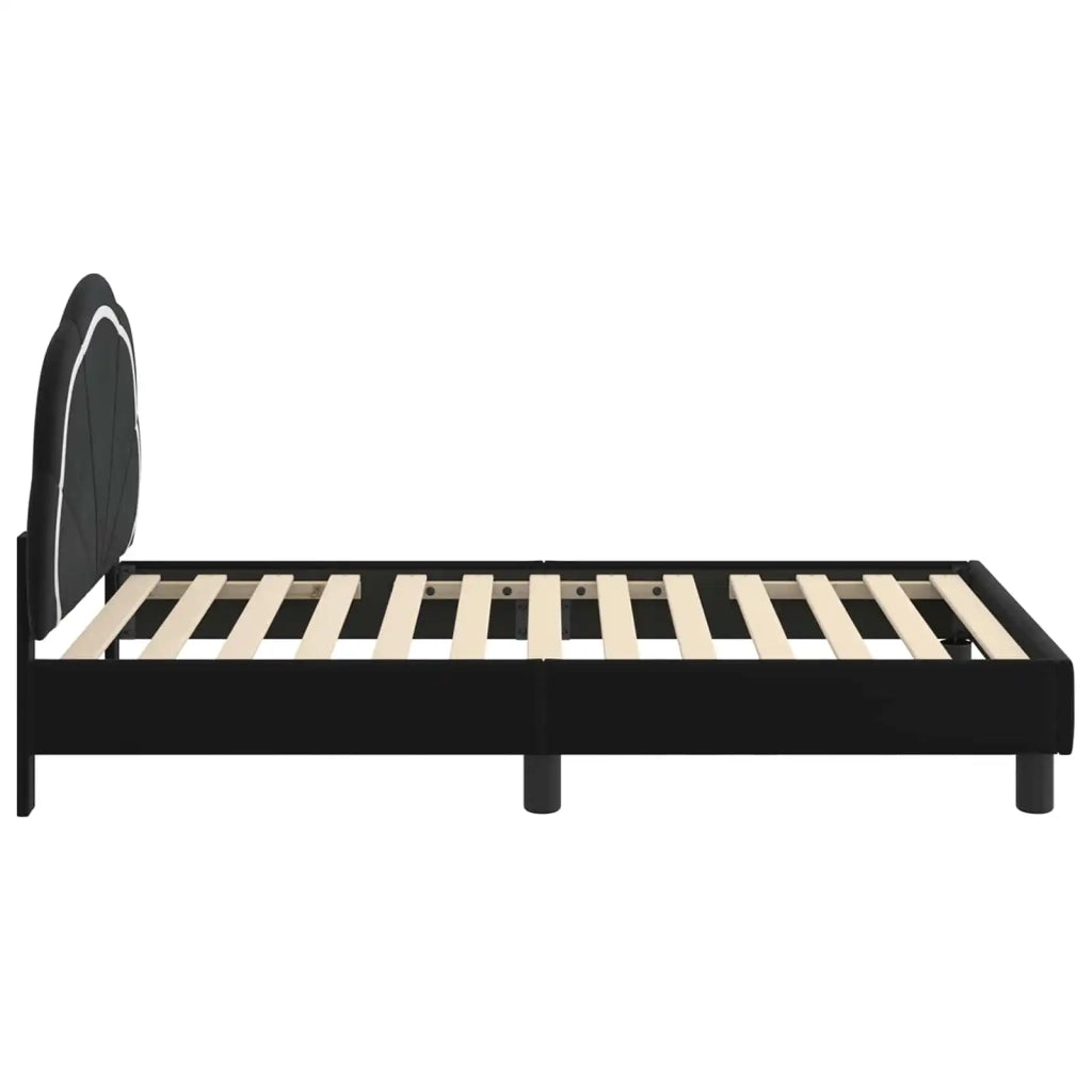 Struttura letto bambini con testata-Giroletto per bambini Nero 80 x 160 cm Velluto 102140