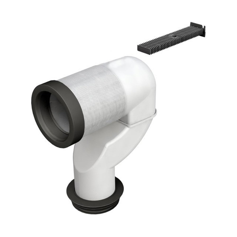 Curva a P per collegamento dei vasi al pavimento a filo parete