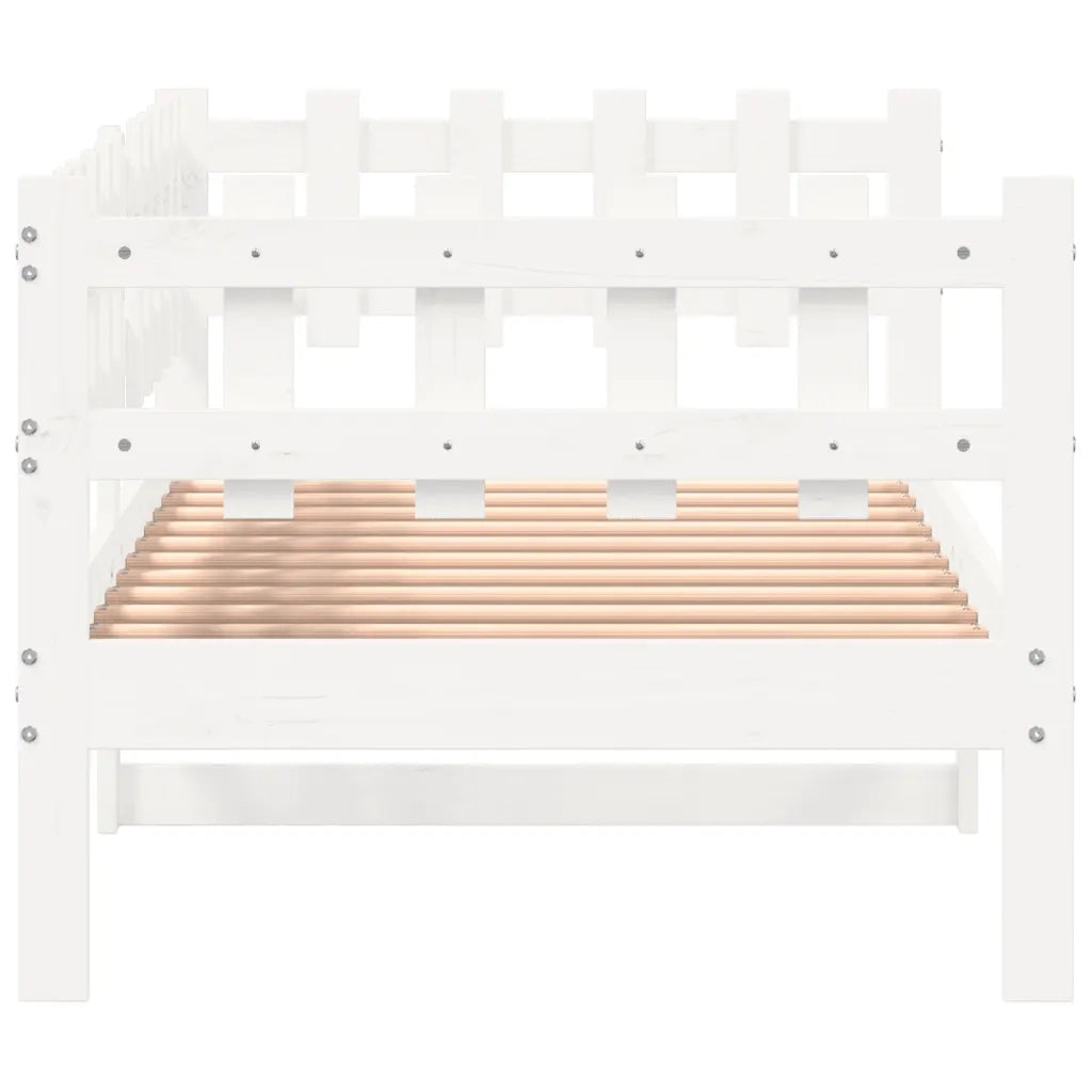 Dormeuse senza Materasso-Divano Letto-Struttura Letto Bianca 80x200 cm Legno Massello Pino 931745