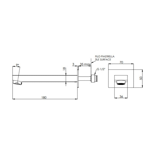 Bocca incasso serie qubika
