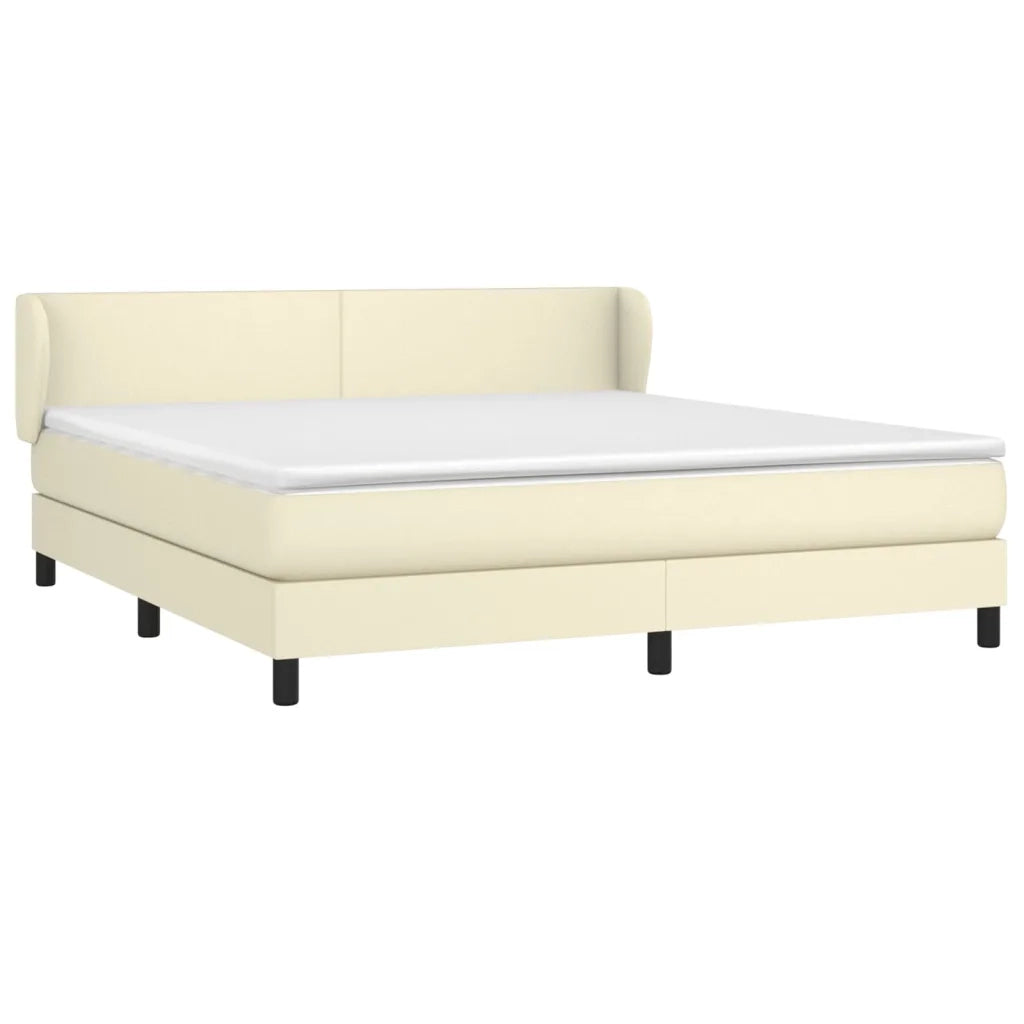 vidaXL Giroletto a Molle con Materasso Crema 180x200 cm in Similpelle