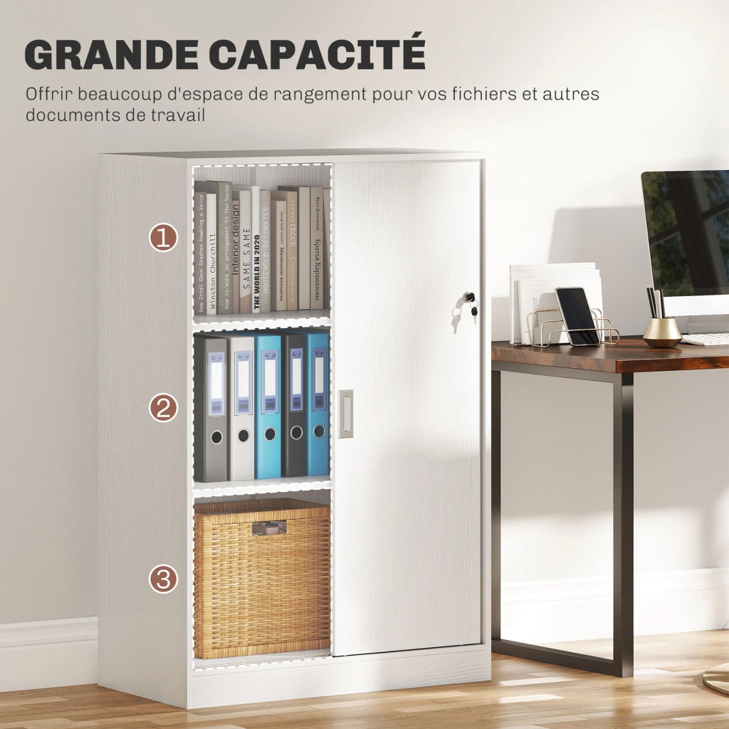 Armadio Scorrevole per Ufficio ¨C zephmum ¨C Bianco Legno 80x40x120 cm