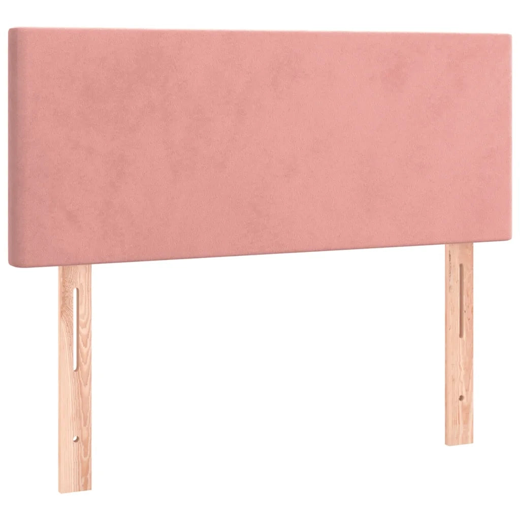 Giroletto a Molle con Materasso-Struttura Letto Rosa 90x190 cm in Velluto 307760
