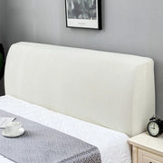 Copricuscino in Tessuto Stretch - Protezione per Cuscino di Testata - Bianco - Adatto per Cuscini di Testata da 120-140 cm - Unico Pezzo