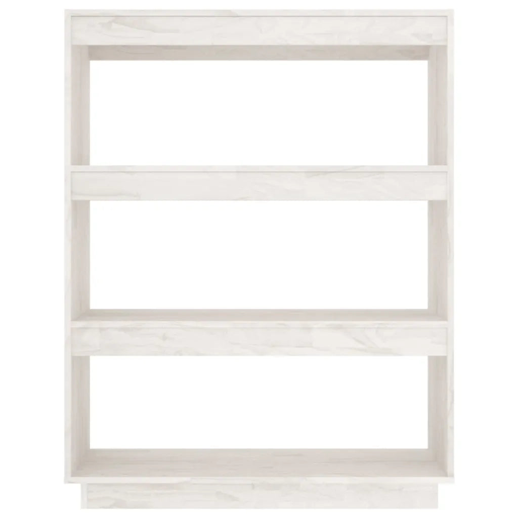 Libreria/Divisorio Bianco 80x35x103 cm Legno Massello di Pino 810885