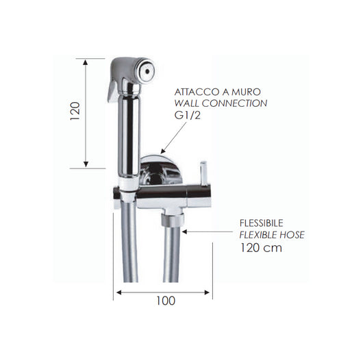 Set idroscopino composto da: idroscopino art. rb100, flessibile met. e rubinetto minimal