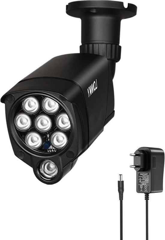 8 LED Infrarosso Illuminazione 30 m IR per Telecamere di Sicurezza VR (Serie VR2) PS5 90° Visibilità Notturna Inclusa Alimentazione 12V 1A - Nero