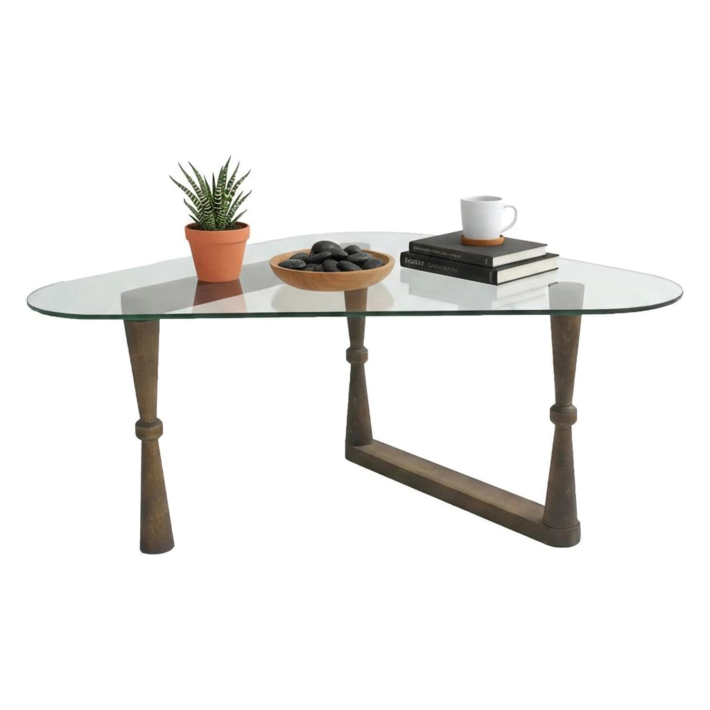 Messico, Tavolino da Salotto Portariviste, 96x81x41h cm Marrone Noce