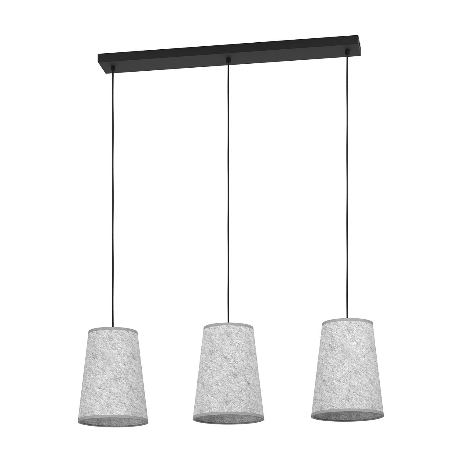 Lampadario A Sospensione Vintage Alsager Acciaio Nero Grigio 3 Luci E27