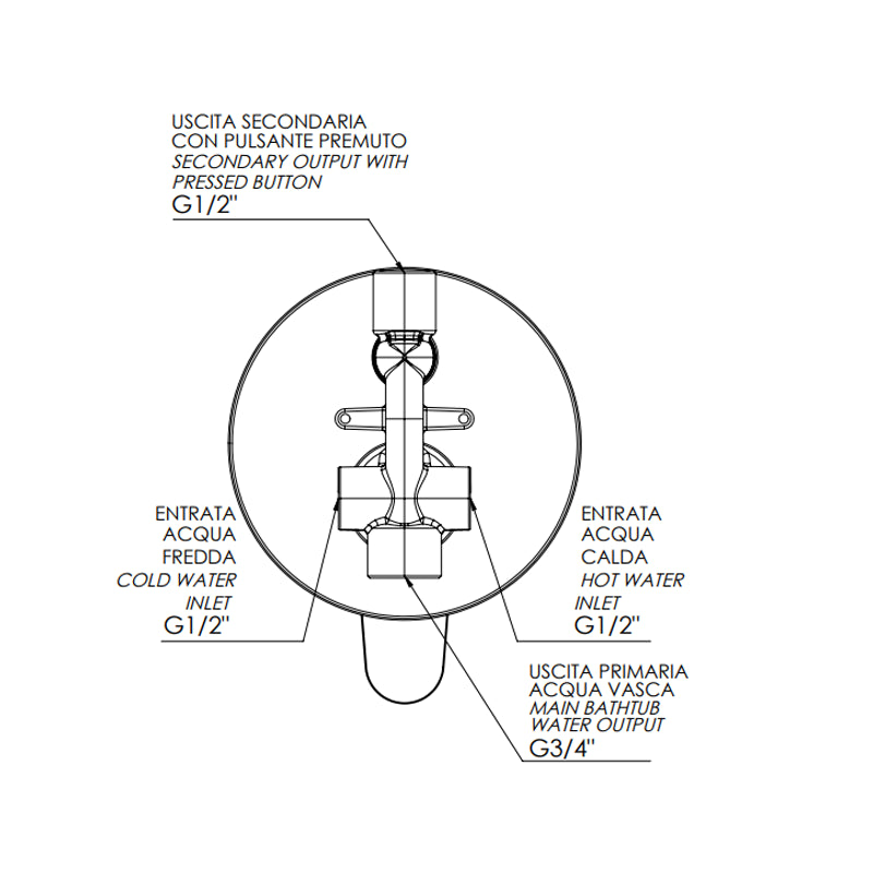 Rubinetto vasca/doccia - serie class line