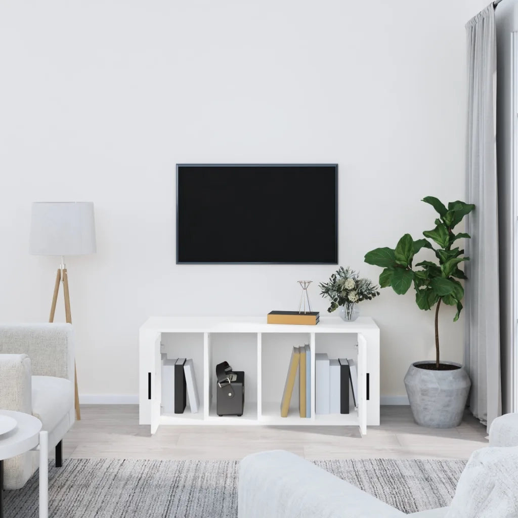 Mobile Porta TV Bianco 100x35x40 cm in Legno Multistrato 816800
