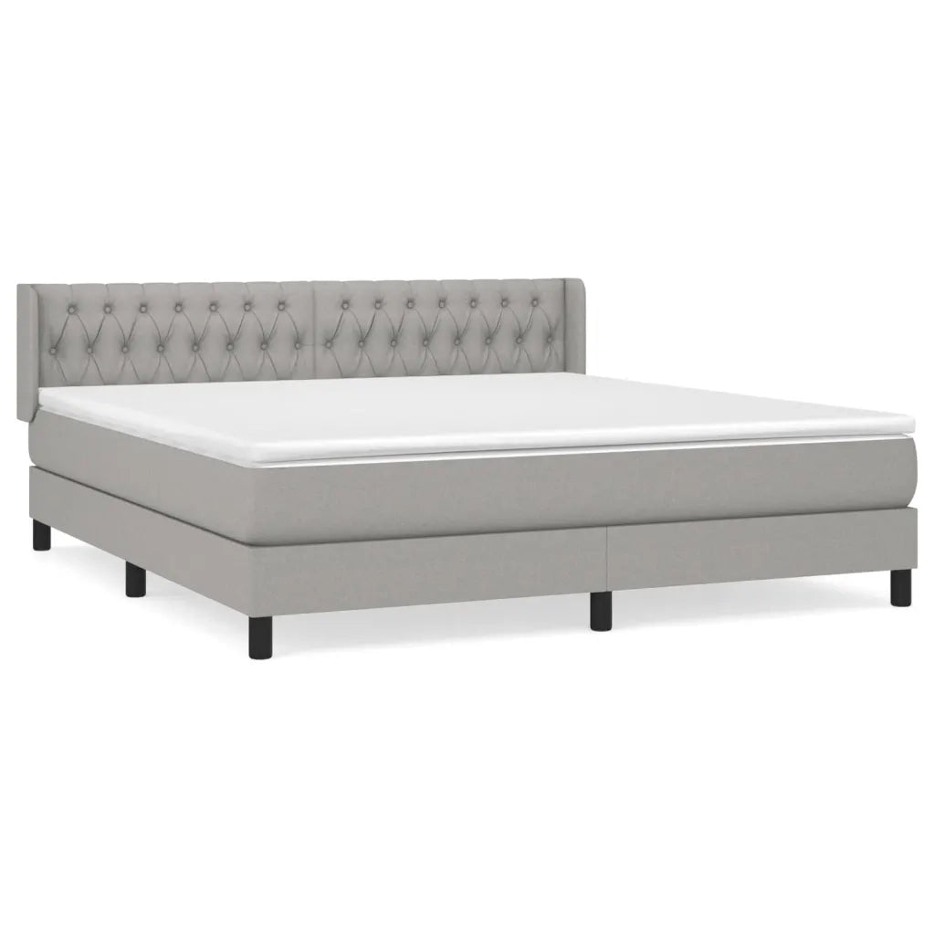 Giroletto a Molle con Materasso Grigio Chiaro180x200 cm Tessuto 3129969