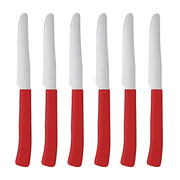 Coltelli da Tavola 24pz Manico in Polipropilene Doppia Affilatura 22cm Rosso