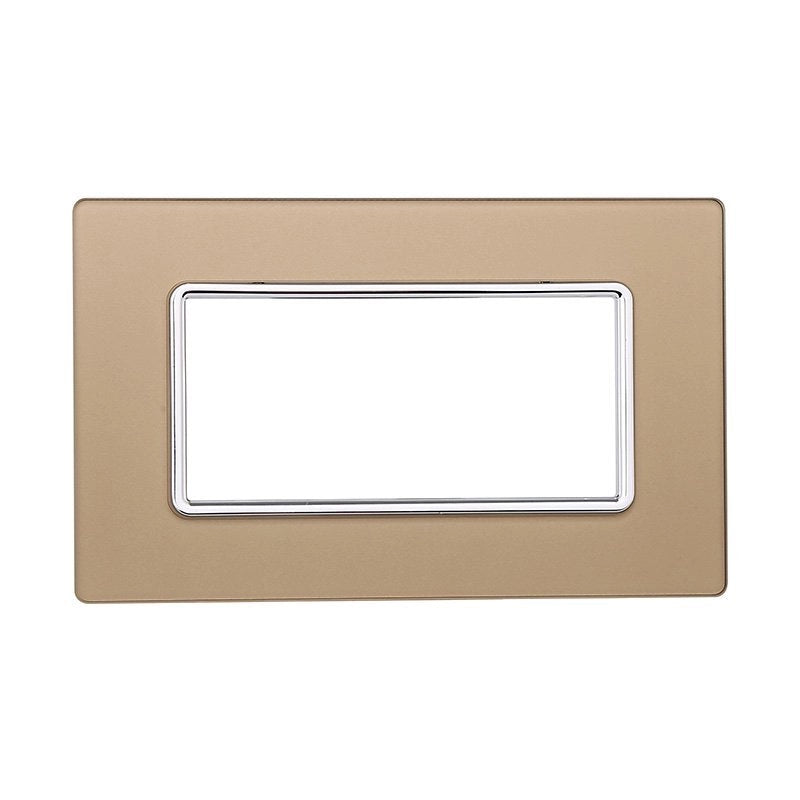 Placca In Vetro Serie Solar 4P Colore Oro Compatibile Con Bticino Matix