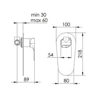 Rubinetto doccia incasso con piastra - serie class line