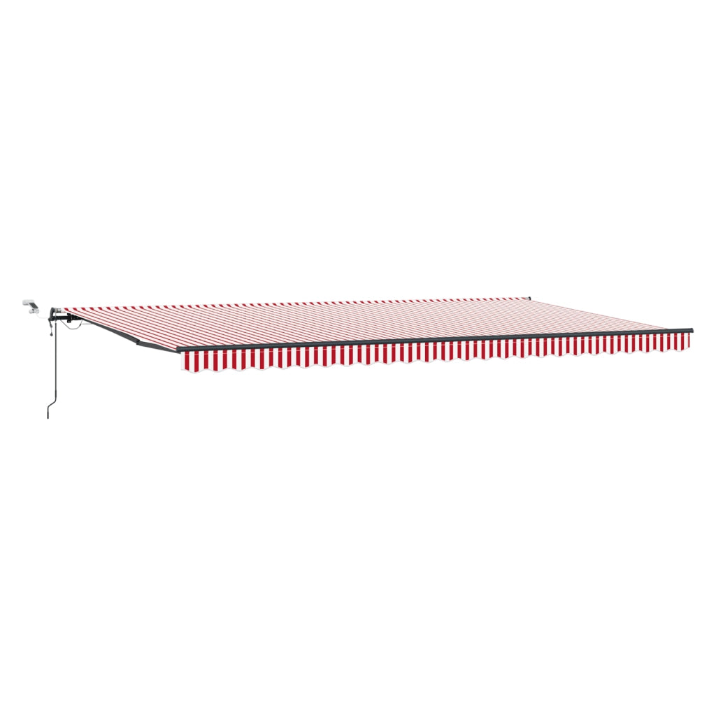 Tenda Retrattile Automatica con Striscia LED Rossa e Bianca 600x350 cm