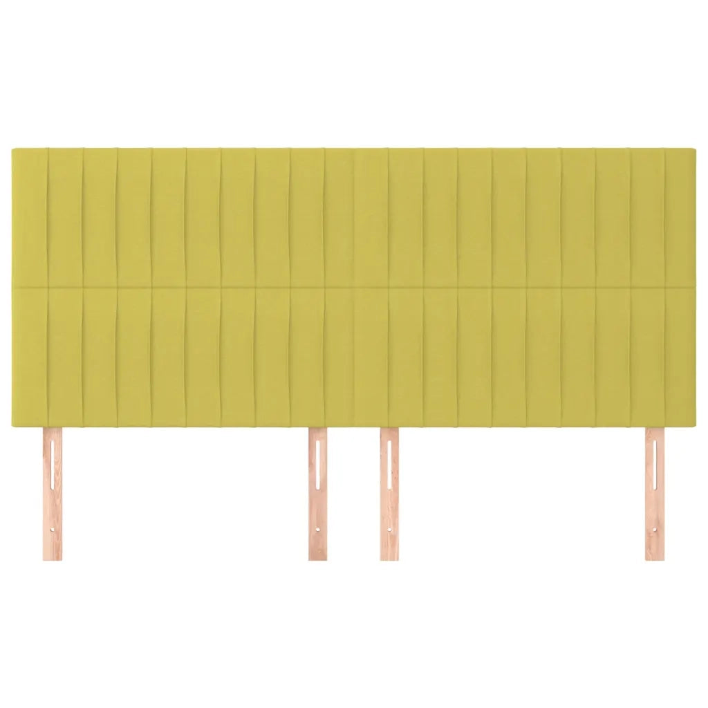 Testiera 4 pz Verde 100x5x78/88 cm in Tessuto