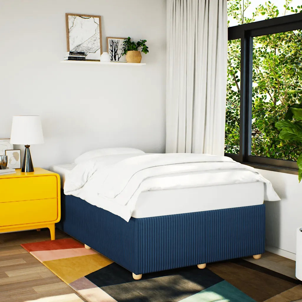Letto matrimoniale | Letto per adulti | Giroletto senza Materasso Blu 120x200 cm in Tessuto