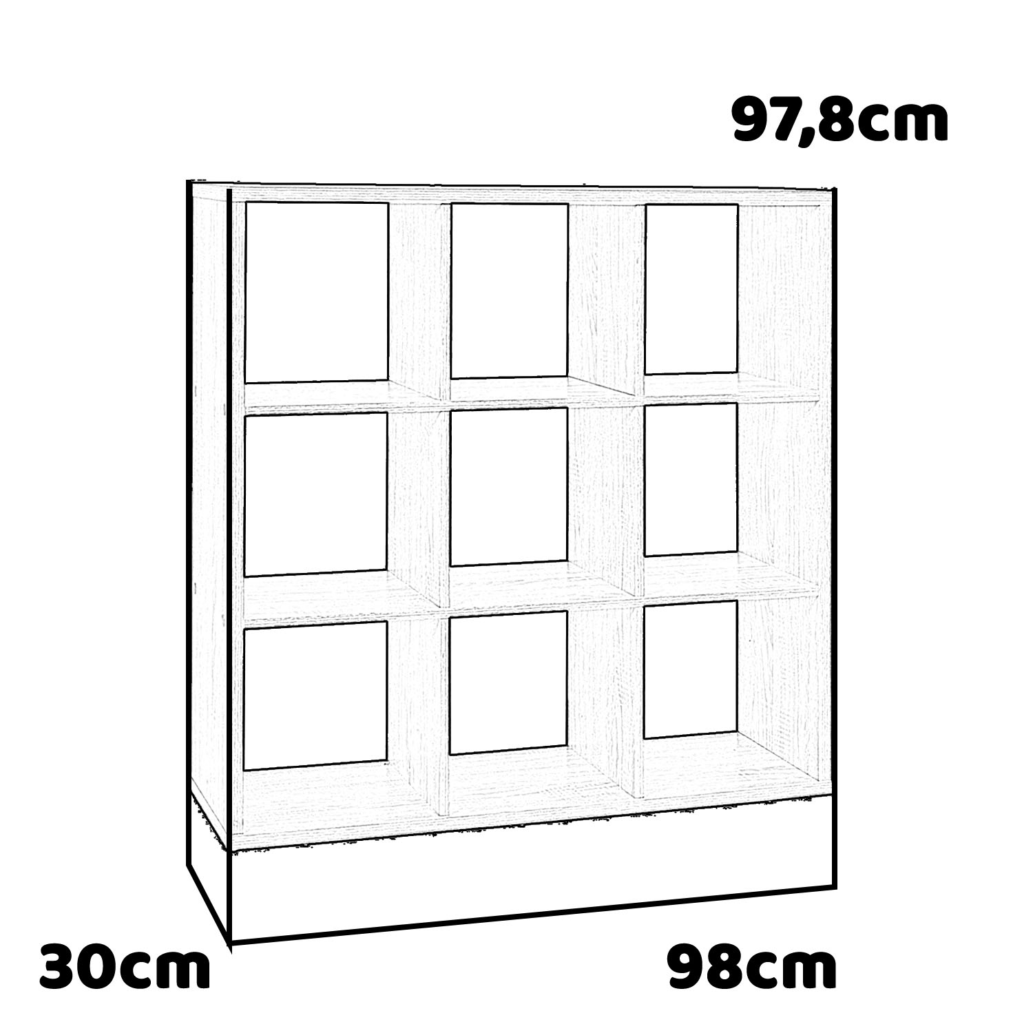 Miracle - libreria modulare in legno con 9 vani