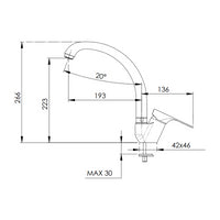 Miscelatore per lavello con bocca alta girevole tipo lusso - serie class line