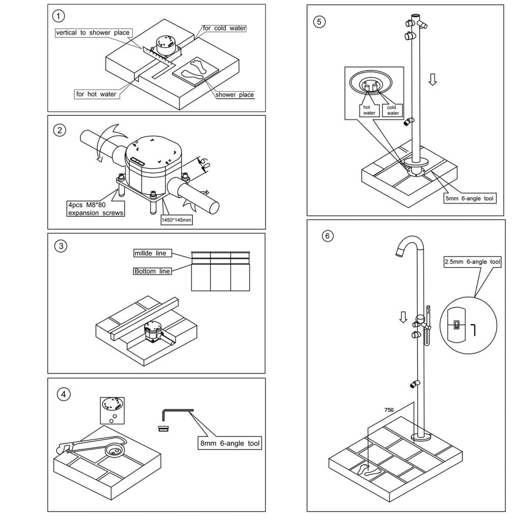 Doccia da Giardino in Acciaio Inox con Sistema C-box Sined Olbia Nero
