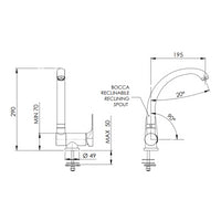 Rubinetto per lavello con bocca alta girevole tipo lusso - serie class line
