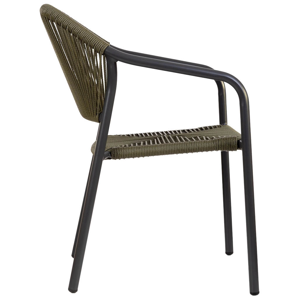 Sedia in rattan sintetico verde 56x60x80