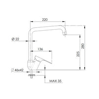 Miscelatore per lavello con bocca alta a u girevole - serie class line