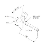 Rubinetto lavabo/vasca con canna fusa lunga - serie class line