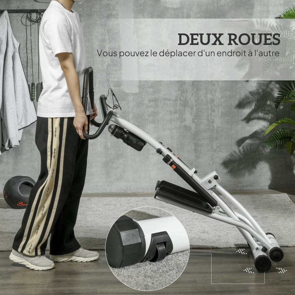 Stepper con manubrio 12 livelli resistenza regolabile LCD 2 ruote pedali antiscivolo ¨C zephmum ¨C bianco e nero
