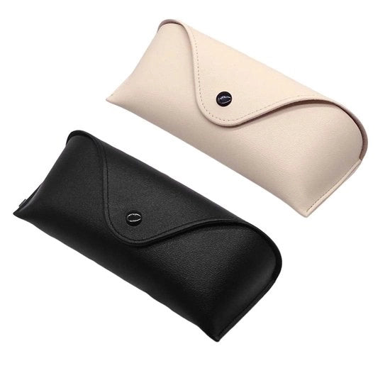 Custodia per Occhiali Portatile - 2 Pezzi - Occhiali da Sole in Pelle - Custodia - Cinturino - Adatto per Uomini/Donne - Custodia per Occhiali
