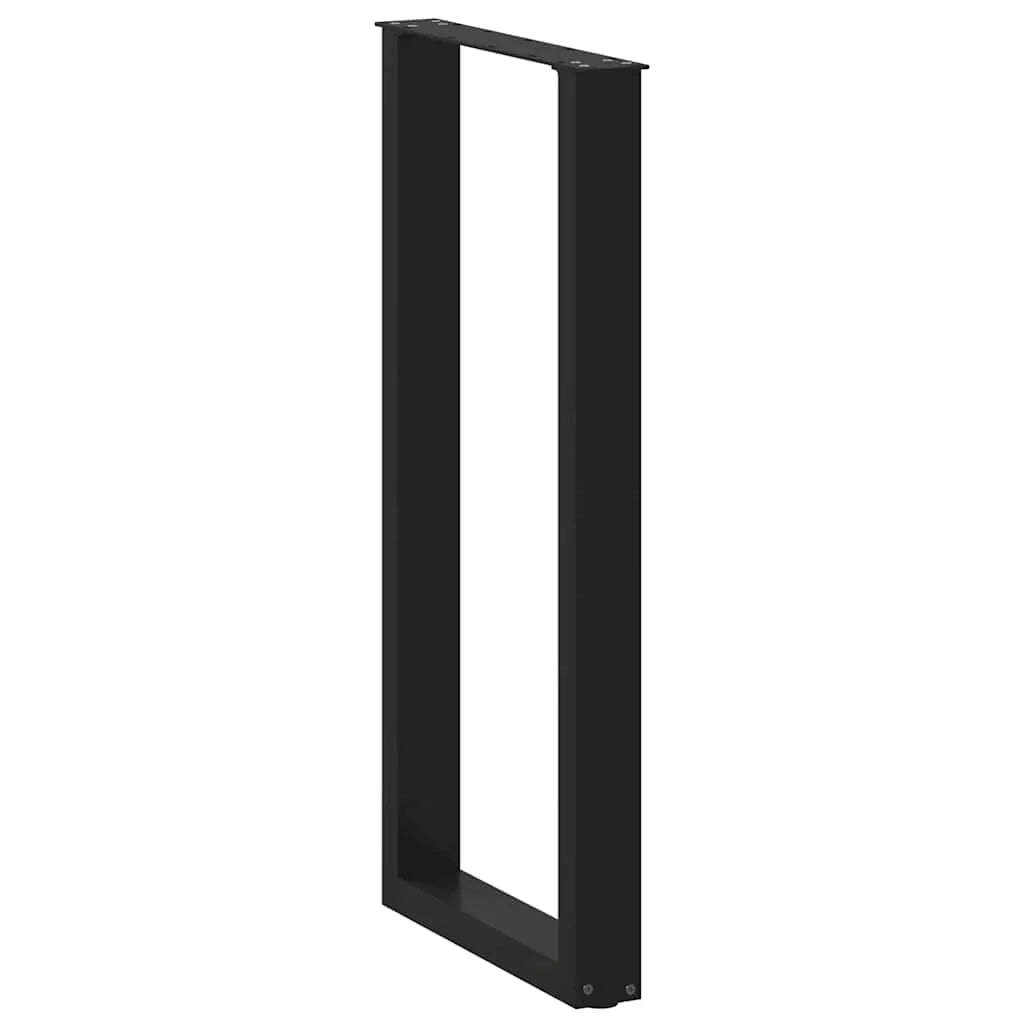 Set di 2 gambe moderne per tavolo da bar a forma di U 40 x 100-101 cm con piedini regolabili acciaio nero 02_0057468