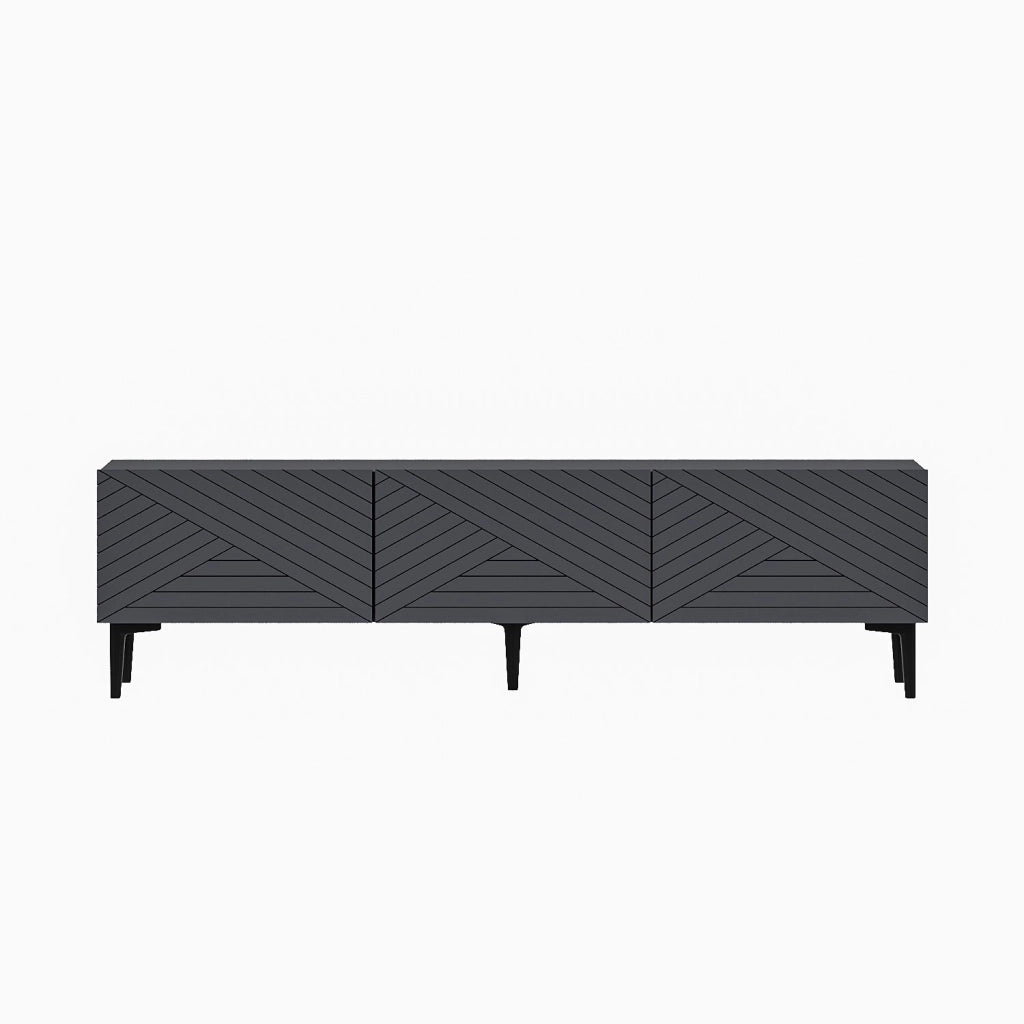 Mobile TV in legno "Felix" 160 x 31,4 x 44,1 cm - Antracite