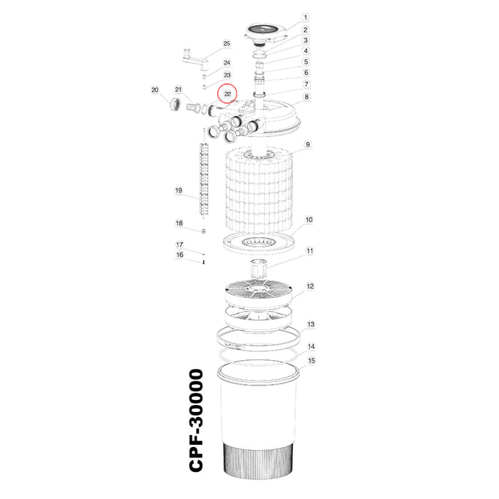 Pezzo di ricambio: coperchio per filtri a pressione per stagni CPF-20000/CPF-30000/CPF-50000