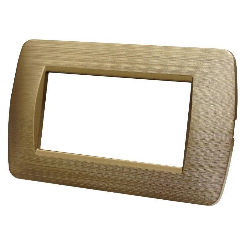 Placca Plastica Serie Space 4P Colore Oro Satinato Compatibile Con Bticino Living Light