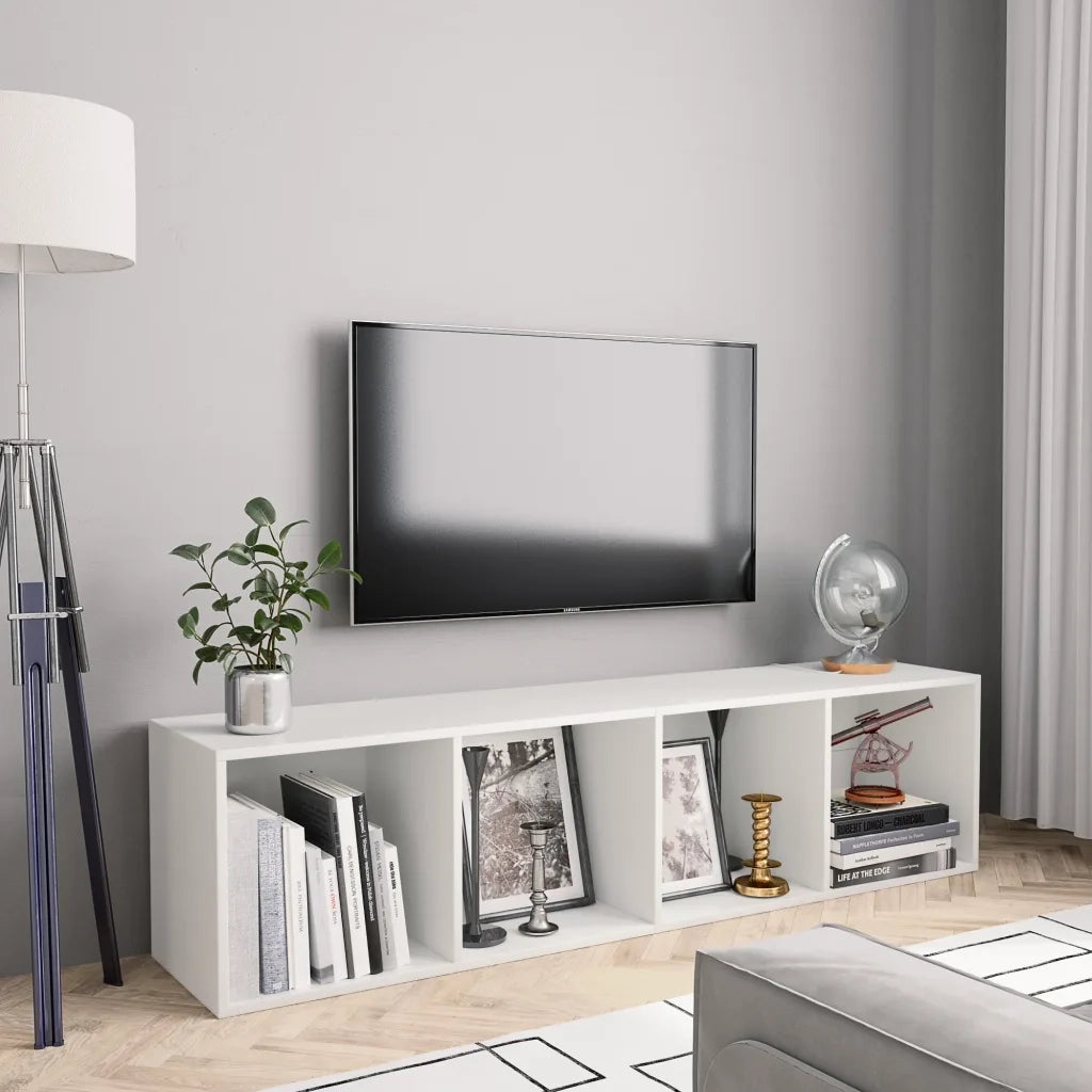 Libreria/Mobile TV | Armadietto TV | Mobile Porta TV Bianco 143x30x36 cm