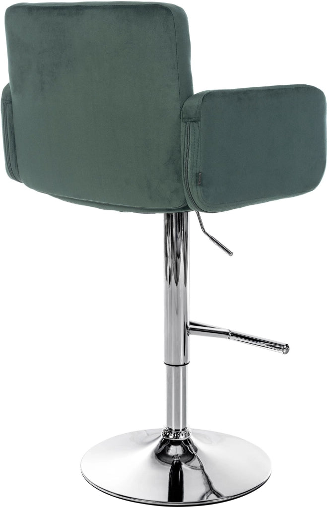 Set di 2 sgabelli da bar Los Angeles in velluto Verde scuro,cromo