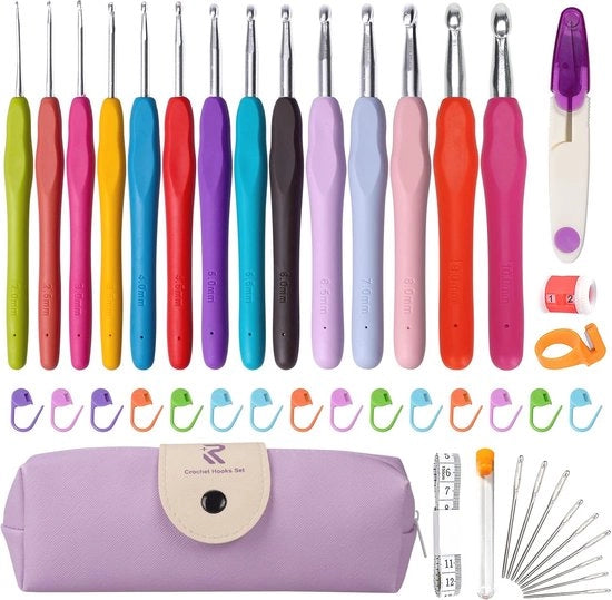 Set di Aghi da Ricamo da 14 Pezzi con Maniglie Ergonomiche - Ideale per Principianti e Regali