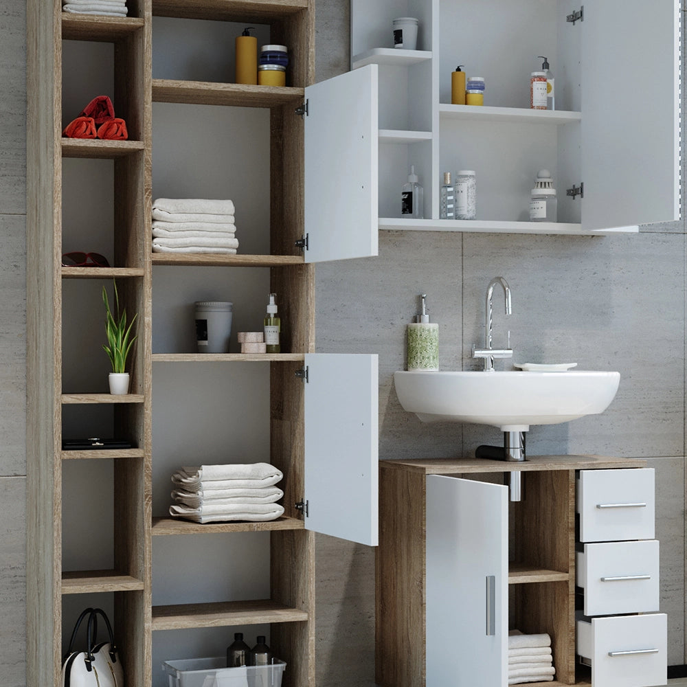 Vicco Set mobili bagno Sonoma 3 parti, con colonna